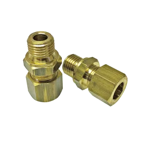 Lige messing koblingsæt (han) til 10 mm slange (2x)