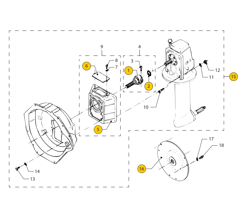 Adaptor kit saildrive 110S Vetus M3.28 M3.29