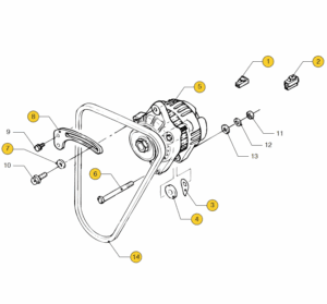 Alternator 40 A Vetus M2.02 M2.04 M2.06 M2.C5 M2.D5