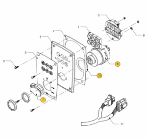 Alu engine panel 12V black Vetus M2.13 M2.18