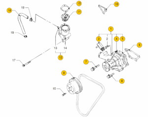 Circulation pump Vetus M4.15 M4.17 M4.35 M4.45