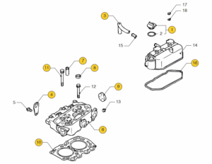 Cylinder head Vetus M2.02 M2.04 M2.06 M2.C5 M2.13 M2.18 M2.D