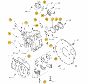 Engine block Vetus M2.02 M2.04 M2.06 M2.C5 M2.13 M2.18 M2.D5