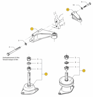 Engine supports Vetus M2.02 M2.04 M2.06 M2.C5 M2.13 M2.18 M2.D5