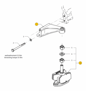 Engine supports Vetus M3.28 M3.29