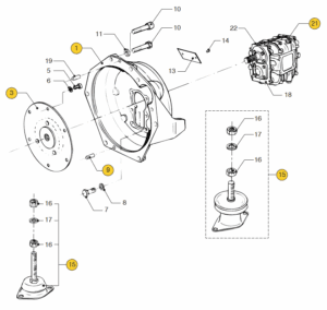 Flywheel housing Hurth Vetus M2.04 M2.06 M2.C5 M2.D5