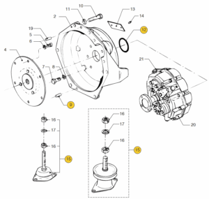 Flywheel housing PRM Vetus M2.04 M2.06 M2.C5 M2.D5