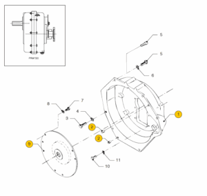 Flywheel housing PRM150 Vetus M4.15 M4.35