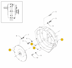 Flywheel housing PRM150 Vetus M4.17 M4.45