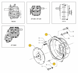 Flywheel housing TMC / ZF10M ZF12M / ZF15MIV / PRM150D Vetus M2.02 M2.04 M2.06 M2.C5 M2.13 M2.18 M2.D5