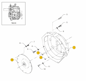 Flywheel housing TMC40 Vetus M4.15 M4.35
