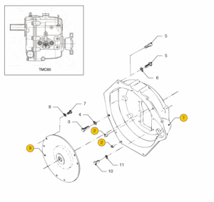 Flywheel housing TMC60 Vetus M4.15 M4.35