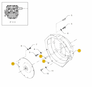 Flywheel housing ZF12M Vetus M4.15 M4.35