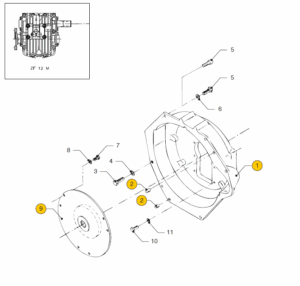 Flywheel housing ZF12M Vetus M4.17 M4.45