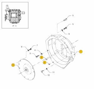 Flywheel housing ZF12 Vetus M4.15 M4.35