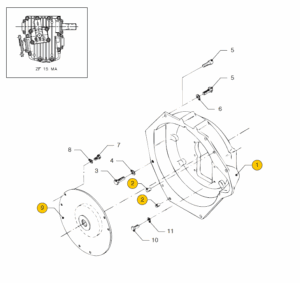 Flywheel housing ZF15MA Vetus M4.15 M4.35