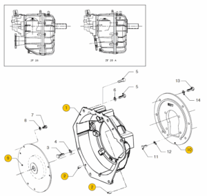 Flywheel housing ZF25 (A) Vetus M4.15 M4.35