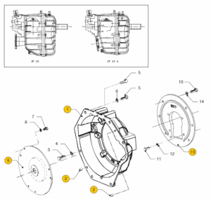 Flywheel housing ZF25 (A) Vetus M4.17 M4.45