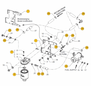 Fuel filter Vetus M4.35 M4.45