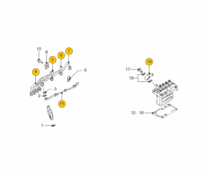 Fuel pipes Vetus M4.15 M4.17 M4.35 M4.45