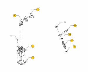 Fuel system Vetus M2.02 M2.04 M2.06 M2.C5 M2.D5 M2.13 M2.18