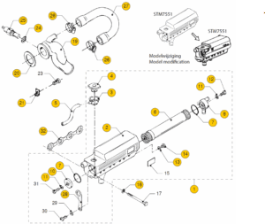 Heat exchanger unit Vetus M4.15 M4.17 M4.35 M4.45