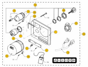 Instrument panel Vetus M3.28 M3.29