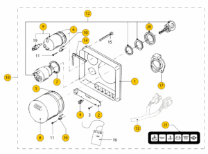 Instrument panel ‘22’ standard 2001 -> Vetus M4.15 M4.17