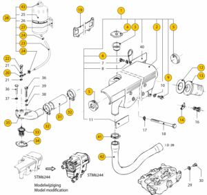Keelcooler manifold Vetus M3.28