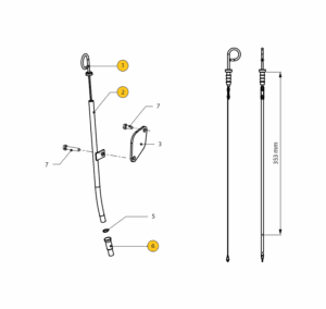 Oil dipstick Vetus M3.29