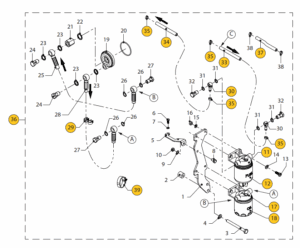 Oil filter + fuel filter separately installed Vetus M3.28 M3.29