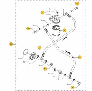 Oil filter separately installed Vetus M3.28 M3.29
