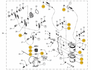 Oil filter+fuel filter+el. fuel pump separately Vetus M3.28 M3.29