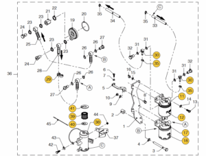 Oil filter+fuel filter+el. fuel pump separately installed Vetus M2.02 M2.04 M2.06 M2.C5 M2.D5