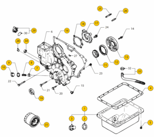 Oil sump + Oil pump Vetus M3.28 M3.29