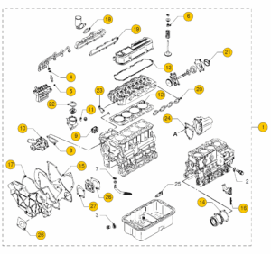 Overhaul gasket kit Vetus M4.15 M4.17 M4.35 M4.45