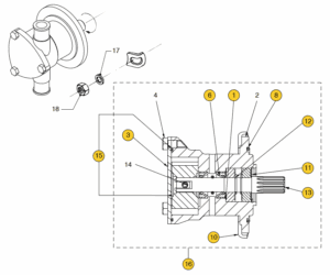  Seawater pump 2000 -> Vetus M2.02 M2.06 M2.C5 M2.13 M2.18 M2.D5