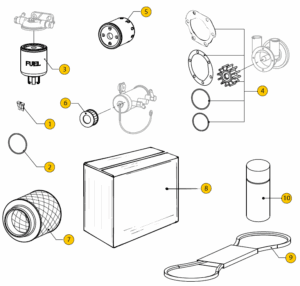 Service parts Vetus M4.35 M4.45