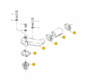 Thermostat housing Vetus M4.15 M4.17 M4.35 M4.45