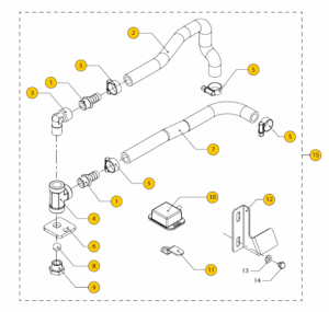 Tilt kit Vetus M4.15 M4.17 SOLAS