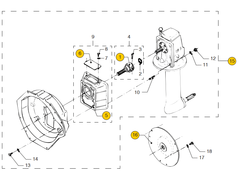 Adaptor kit saildrive 110S Vetus M4.55 M4.56