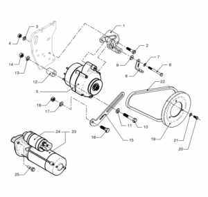 Alternator 24V-60A 1p Vetus VD4.120 VD4.140 VD6.170 VD6.210