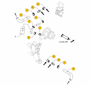 Calorifier connection, keelcooling Vetus M4.55 M5.56