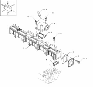 Charge air manifold Vetus VD6.170 VD6.210