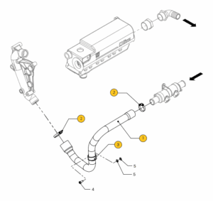 Connections keel cooler with oil cooler (hydraulic gearbox)- Vetus M4.56