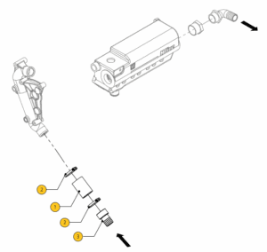 Connections keel cooler without oil cooler (mechanical gearbox) Vetus M4.56