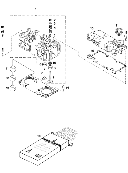 Cylinder head + mech. valve Vetus D4.29