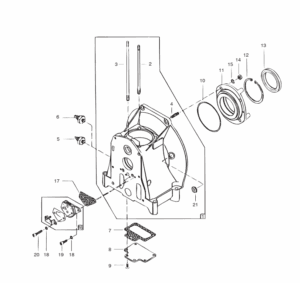 Engine block Vetus F1.02 F1.03