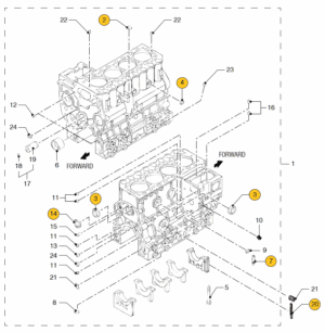 Engine block Vetus M4.55 M4.56