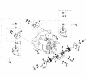 Engine supports Vetus F1.02 F1.03